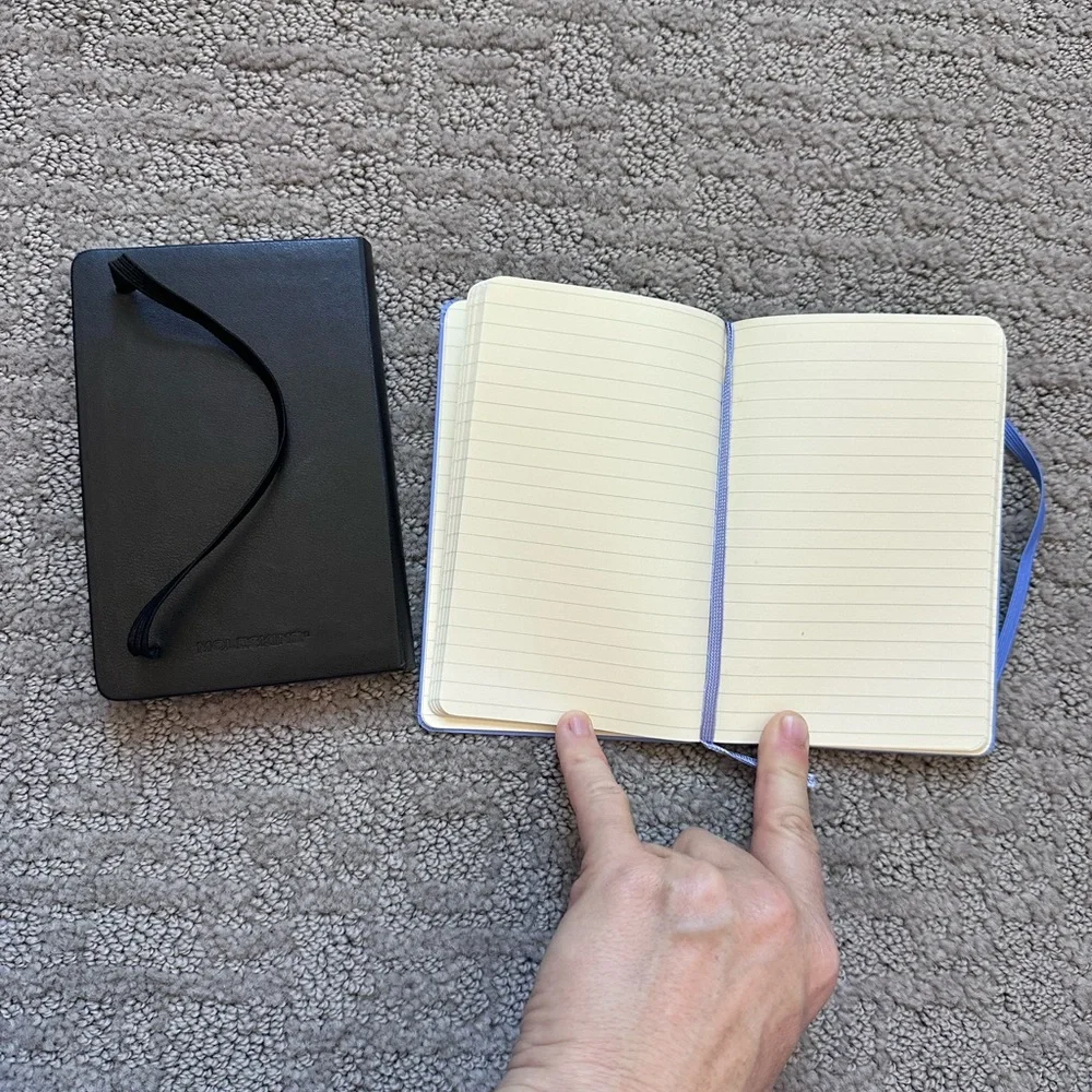 Moleskine Black and Light Blue (lavender)  192pg Ruled Pocket Notebook